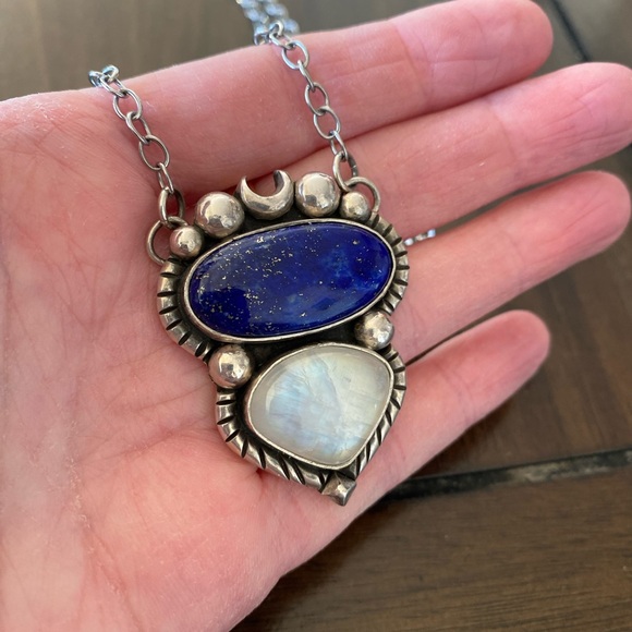 Pacific Crest Silver lapis lazuli and moonstone sterling silver necklace - Picture 13 of 13